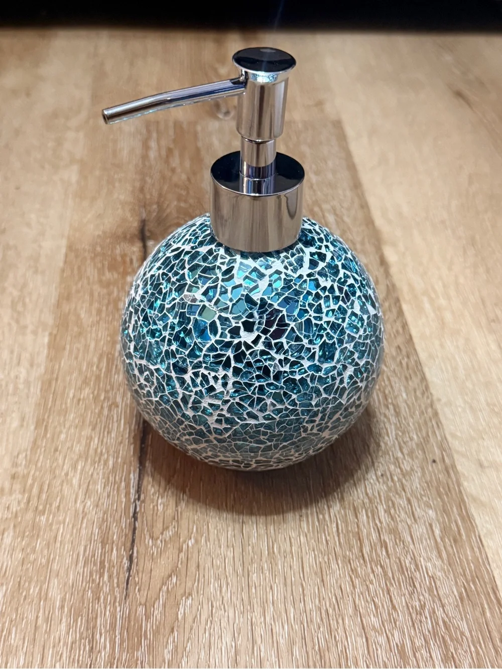 Turquoise Crackle Glass / Ceramic Bath Set - 5 Piece